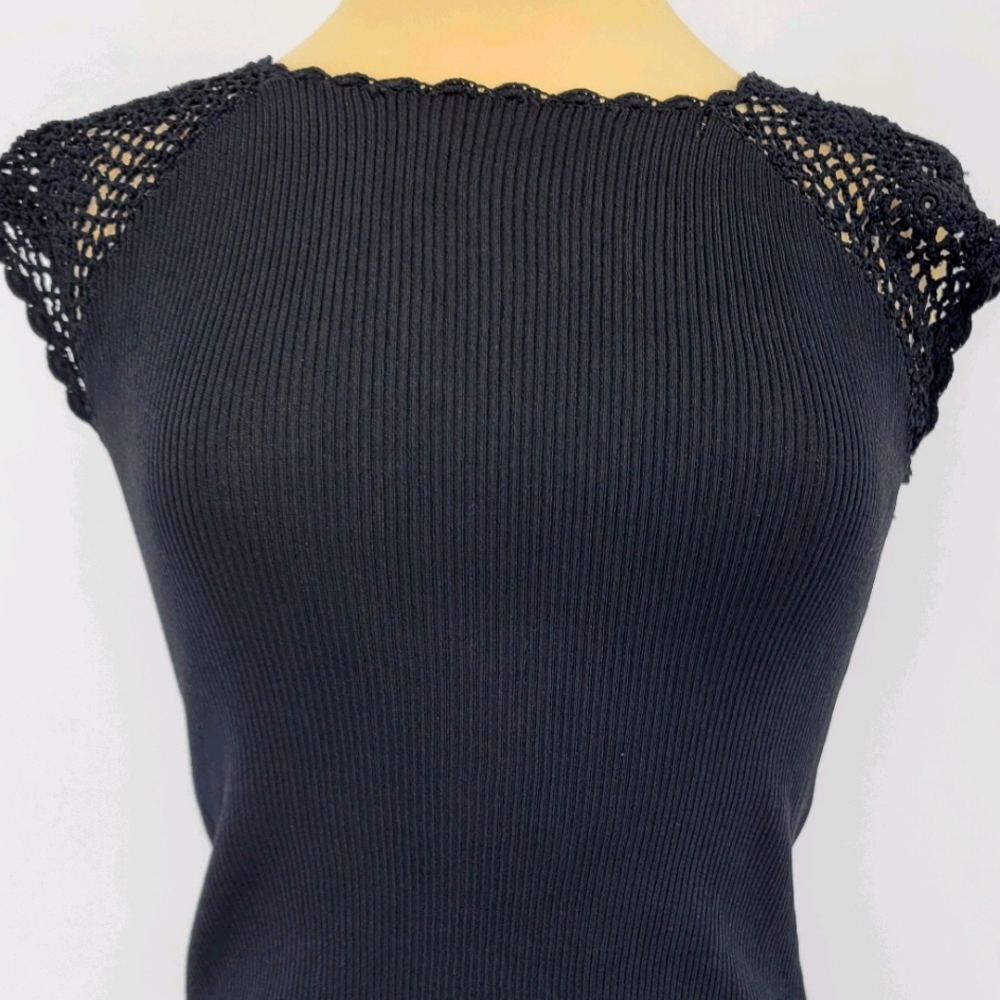 Cache Crochet Ribbed Knit Top shirt - Picture 2 of 11